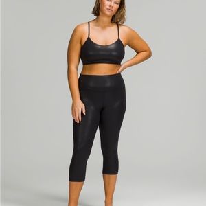 Lululemon Align High Rise Crop 21” in Radiate Foil Print Black.